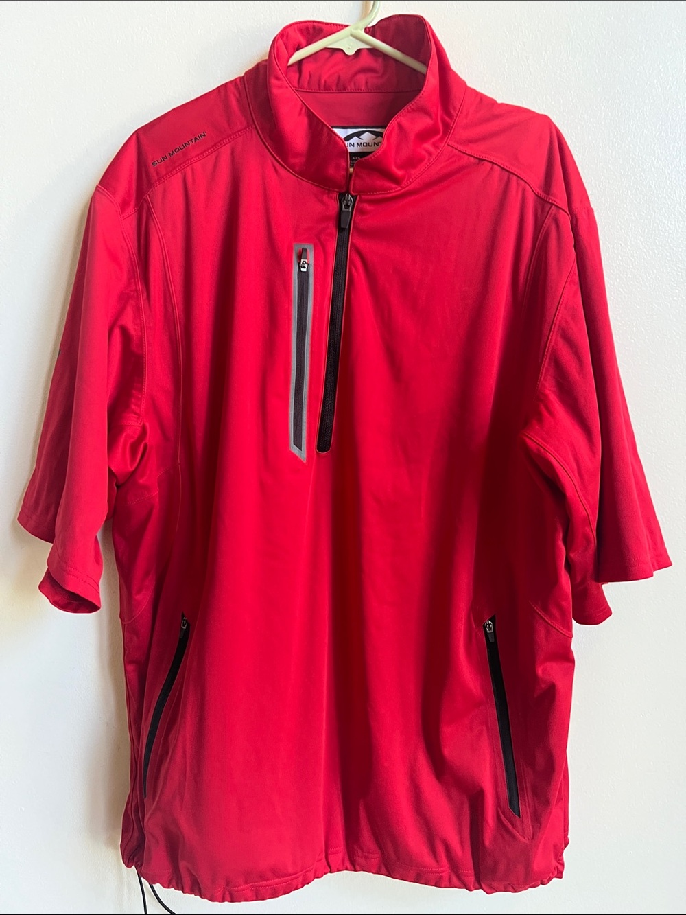 Sun Mountain Red rain Lightweight Short-Sleeve pullover Jacket with pockets